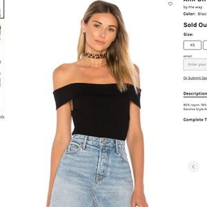 by the way Ami Off Shoulder Knit Bodysuit in Black